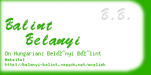 balint belanyi business card